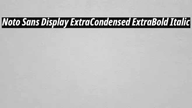 Noto Sans Display ExtraCondensed ExtraBold Italic Font examples