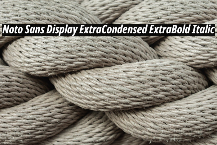 Noto Sans Display ExtraCondensed ExtraBold Italic Example 2