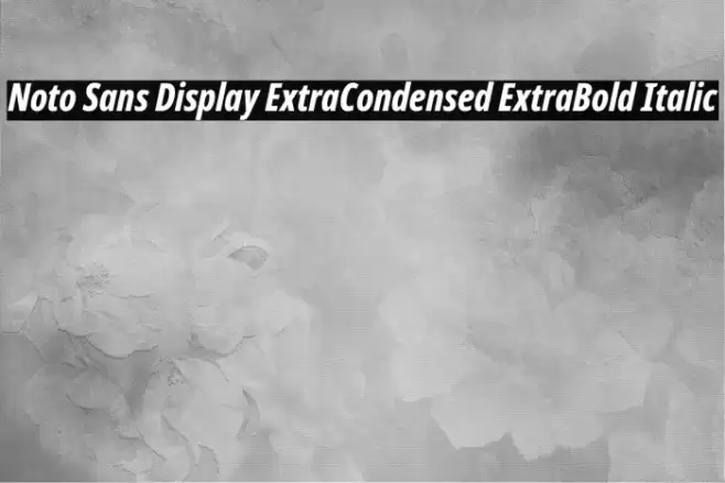 Noto Sans Display ExtraCondensed ExtraBold Italic Font examples
