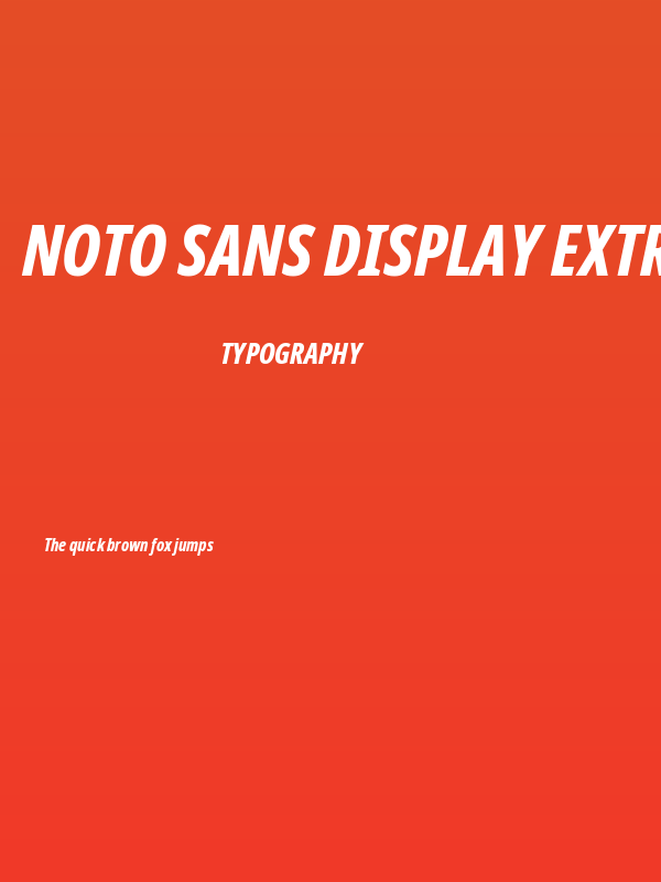 Noto Sans Display ExtraCondensed ExtraBold Italic Poster