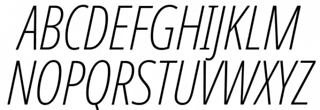 Noto Sans Display ExtraCondensed ExtraLight Italic 字体 大写