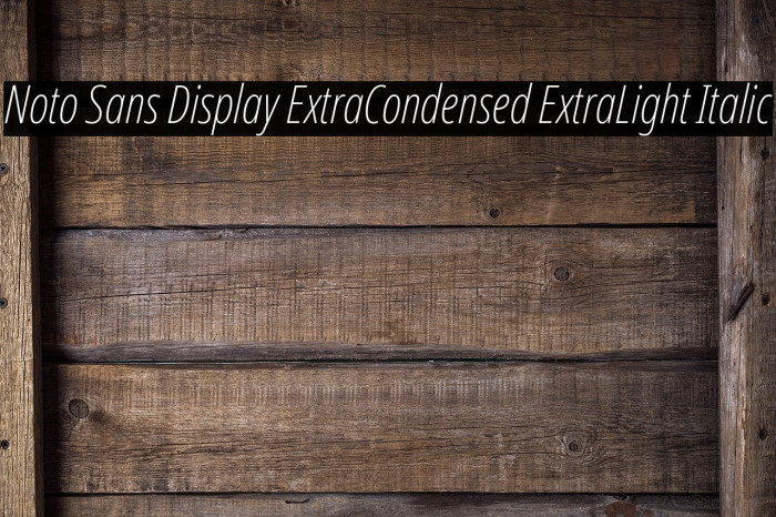 Noto Sans Display ExtraCondensed ExtraLight Italic Font examples