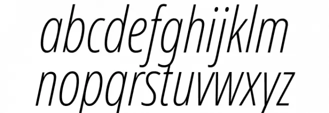 Noto Sans Display ExtraCondensed ExtraLight Italic Font LOWERCASE