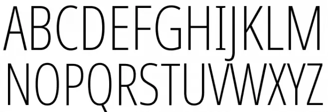 Noto Sans Display ExtraCondensed ExtraLight Font Litere mari