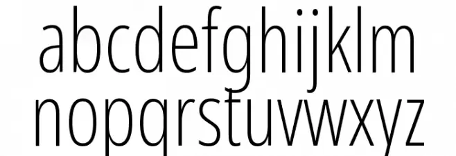 Noto Sans Display ExtraCondensed ExtraLight Caratteri MINUSCOLO