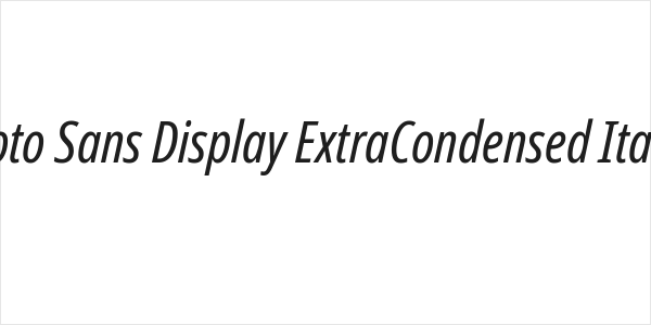 Noto Sans Display ExtraCondensed Italic Logo