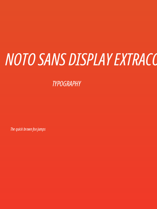 Noto Sans Display ExtraCondensed Italic Poster