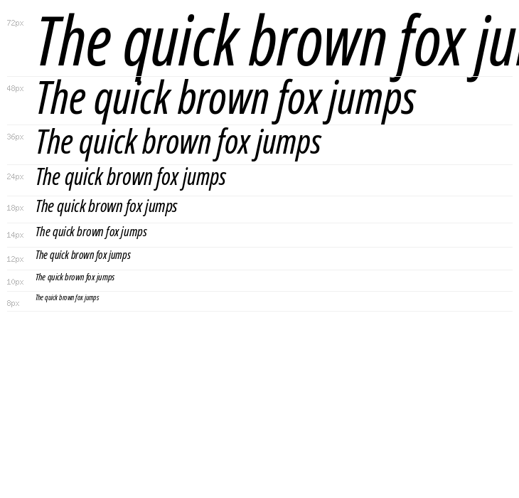 Noto Sans Display ExtraCondensed Italic Waterfall