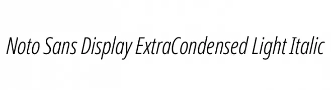 Noto Sans Display ExtraCondensed Light Italic  font caratteri gratis