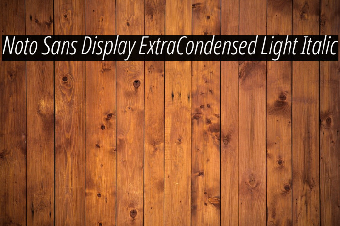 Noto Sans Display ExtraCondensed Light Italic Font examples