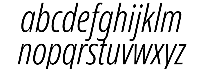 Noto Sans Display ExtraCondensed Light Italic Font LOWERCASE