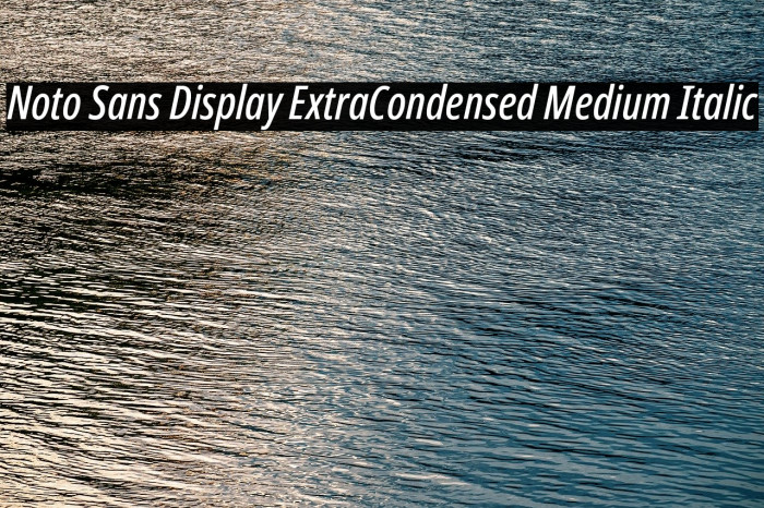 Noto Sans Display ExtraCondensed Medium Italic Font examples