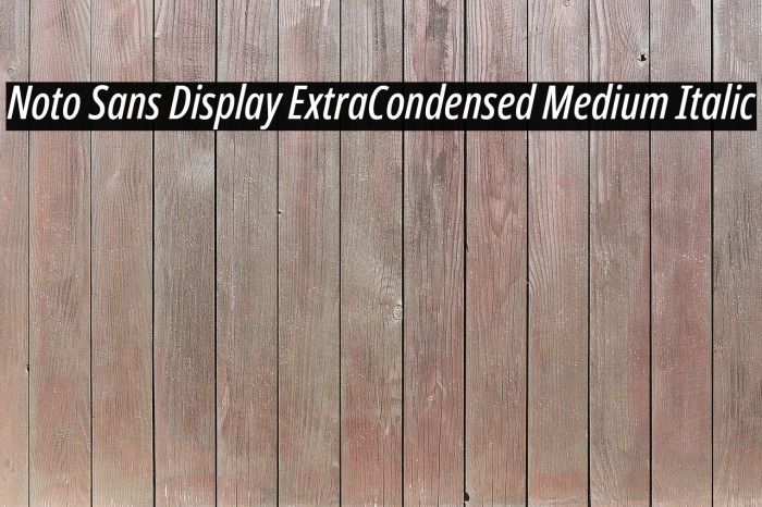 Noto Sans Display ExtraCondensed Medium Italic Font examples