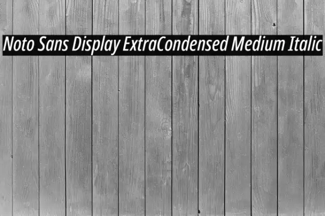 Noto Sans Display ExtraCondensed Medium Italic Example 2