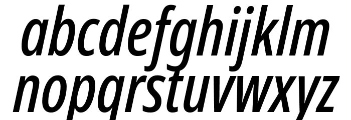 Noto Sans Display ExtraCondensed Medium Italic Font LOWERCASE