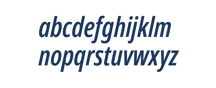 Noto Sans Display ExtraCondensed SemiBold Italic Lowercase