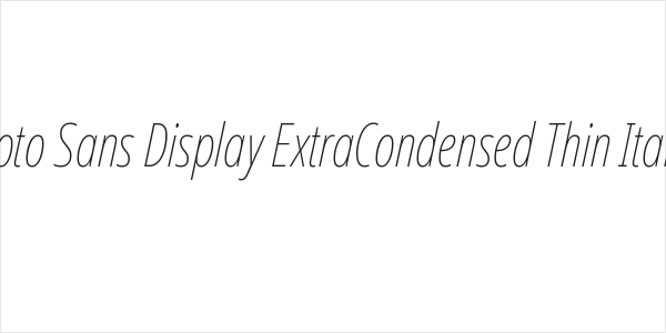 Noto Sans Display ExtraCondensed Thin Italic Logo