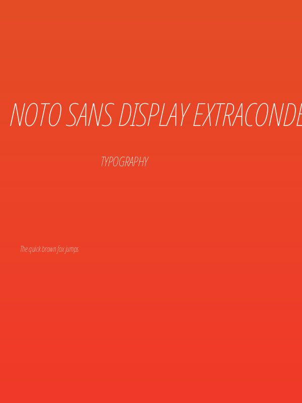 Noto Sans Display ExtraCondensed Thin Italic Poster