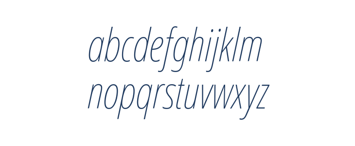 Noto Sans Display ExtraCondensed Thin Italic Lowercase