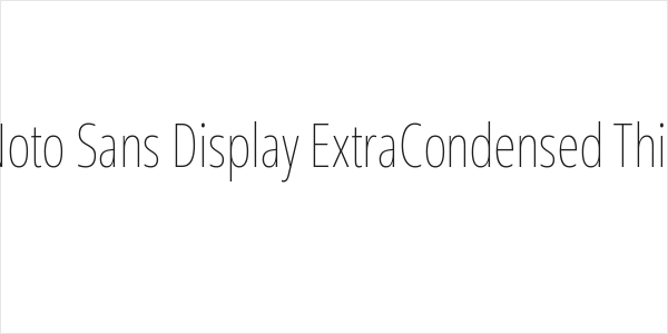 Noto Sans Display ExtraCondensed Thin Logo