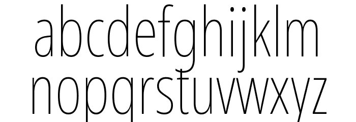 Noto Sans Display ExtraCondensed Thin Font LOWERCASE