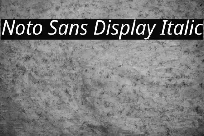 Noto Sans Display Italic Example 1