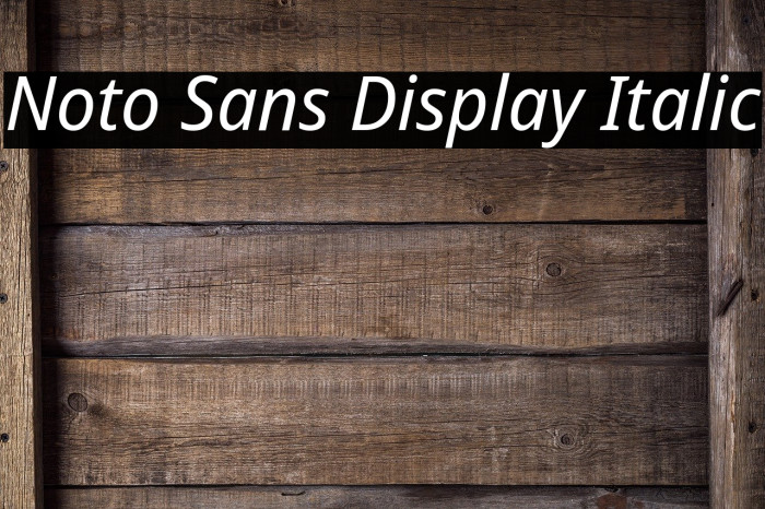 Noto Sans Display Italic Font examples