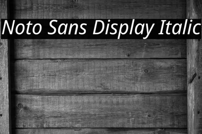 Noto Sans Display Italic Example 2
