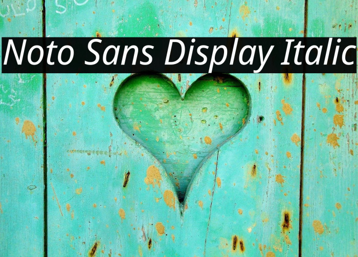 Noto Sans Display Italic Font examples