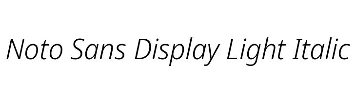 Noto Sans Display Light Italic  font caratteri gratis