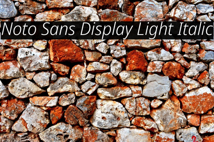 Noto Sans Display Light Italic Font examples