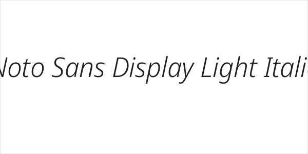 Noto Sans Display Light Italic Logo