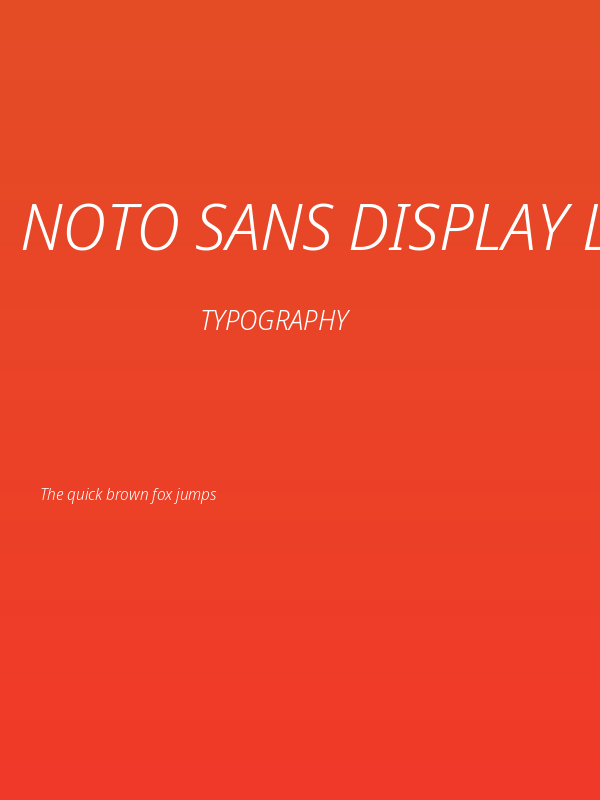 Noto Sans Display Light Italic Poster