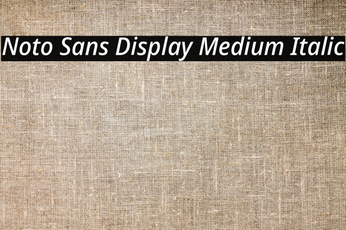 Noto Sans Display Medium Italic Font examples