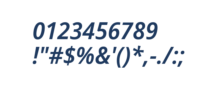 Noto Sans Display SemiBold Italic Other Characters