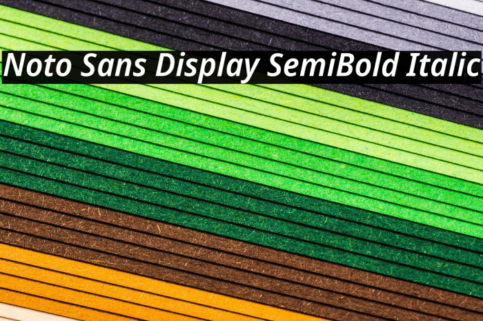 Noto Sans Display SemiBold Italic Example 2