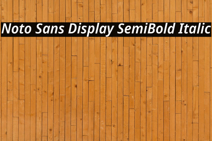 Noto Sans Display SemiBold Italic Example 3