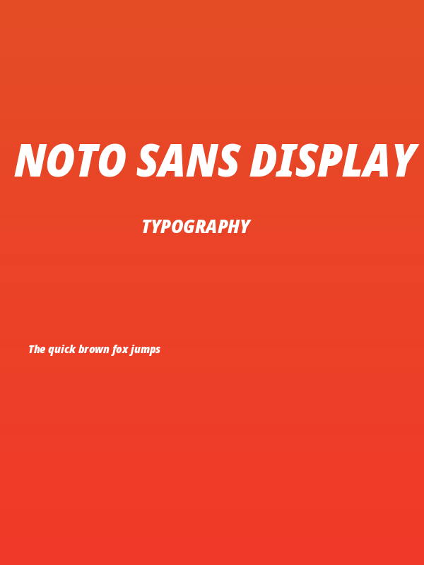 Noto Sans Display SemiCondensed Black Italic Poster