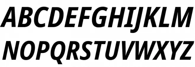 Noto Sans Display SemiCondensed Bold Italic Schriftart Groß