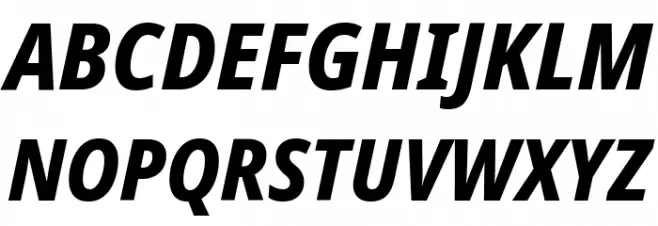 Noto Sans Display SemiCondensed ExtraBold Italic フォント 大文字