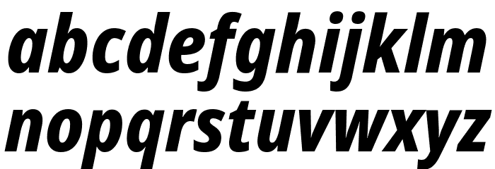 Noto Sans Display SemiCondensed ExtraBold Italic Font LOWERCASE