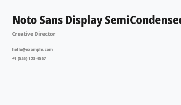 Noto Sans Display SemiCondensed ExtraBold Business Card