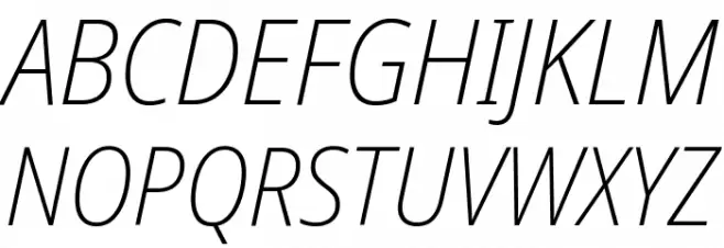 Noto Sans Display SemiCondensed ExtraLight Italic Schriftart Groß