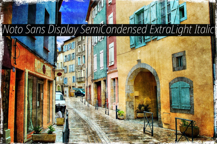 Noto Sans Display SemiCondensed ExtraLight Italic Example 1
