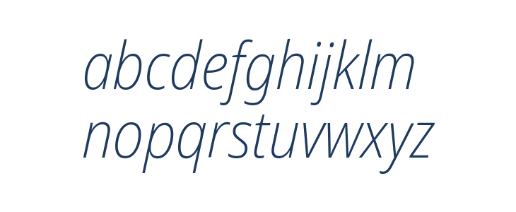 Noto Sans Display SemiCondensed ExtraLight Italic Lowercase