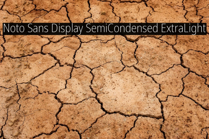 Noto Sans Display SemiCondensed ExtraLight Font examples