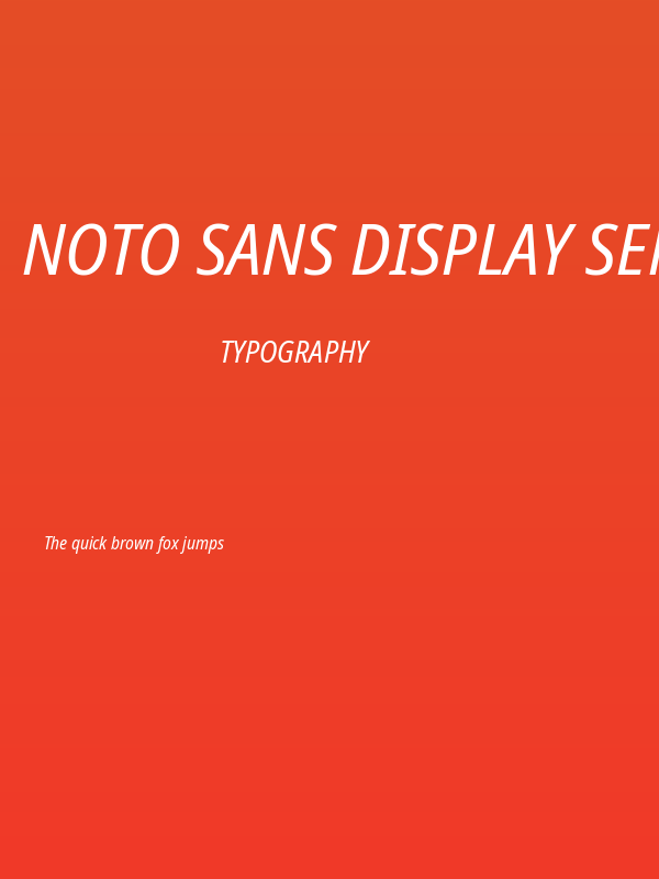 Noto Sans Display SemiCondensed Italic Poster