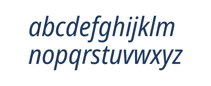 Noto Sans Display SemiCondensed Italic Lowercase