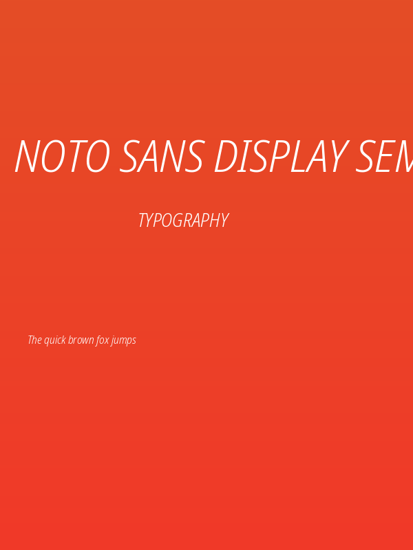 Noto Sans Display SemiCondensed Light Italic Poster