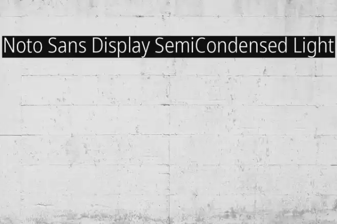 Noto Sans Display SemiCondensed Light Font examples